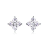 Sweetheart French - Fashionable And Luxurious Diamond Jewelry Set With Moissanite S925 Sterling Silver And Platinum-plated Stud Earrings